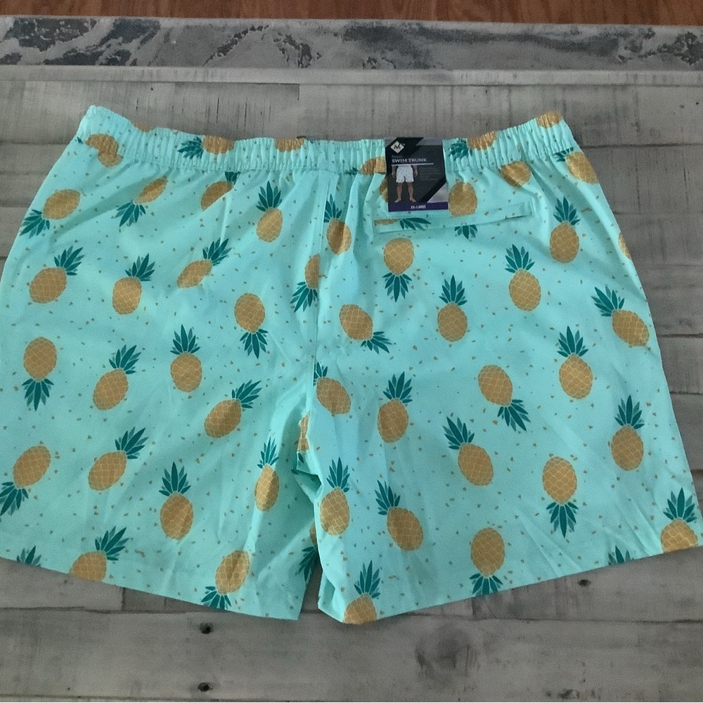 Pineapple Print Swim Trunks